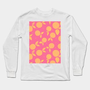 Tangerine pattern - hot pink and yellow Long Sleeve T-Shirt